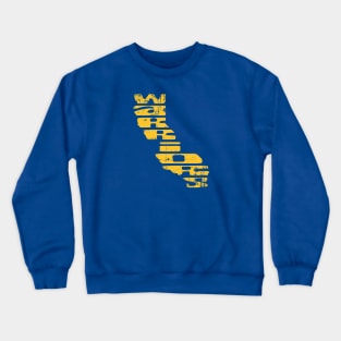 Golden State Warriors Vintage Logo California Outline Distressed Crewneck Sweatshirt